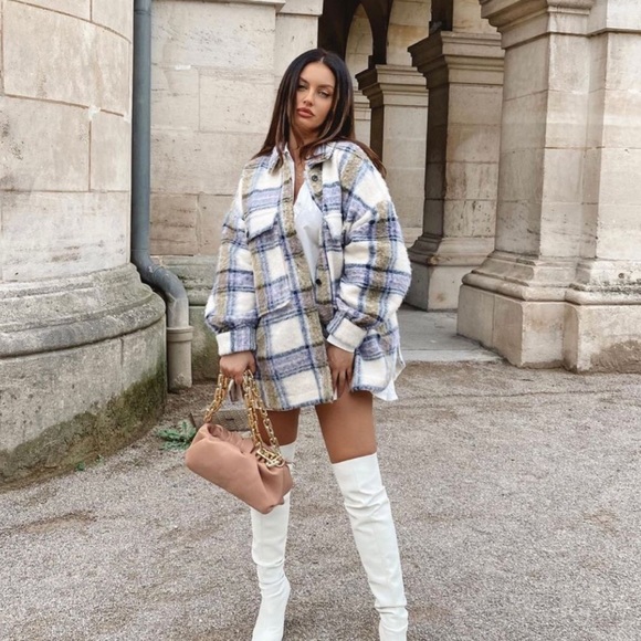 Winter High Shine White Patent Thigh High Boots (Wide Calf) - Picture 1 of 5